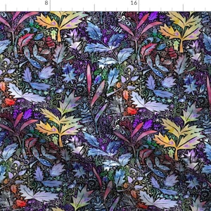 Watercolor Rainbow Forest Fabric - Forest Floor By Emmaallardsmith - Watercolor Botanical Forest Cotton Fabric By The Yard With Spoonflower