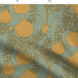 Vintage Style Fruit Fabric - Pomegranate Branches by ceciliamok - Pomegranate Tree Branches Vines Antique Fabric by the Yard by Spoonflower