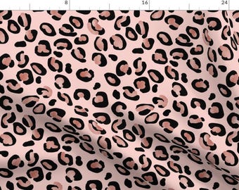 ピンクヒョウ柄生地、チーター柄アニマルプリントの室内装飾用生地