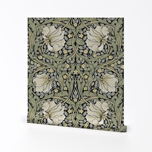 Historical Removable Peel and Stick Wallpaper -  Victorian Edwardian Floral - Wall Art Wall Decor - William Morria Pimpernel Large by utart