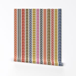Scandi Vines Wallpaper - Colorful Scandi Vines By Katerhees - Scandi Custom Printed Removable Self Adhesive Wallpaper Roll by Spoonflower