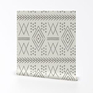 Moroccan Wallpaper - Vintage Moroccan Mud Cloth  By Littlearrowdesign - Custom Printed Removable Self Adhesive Wallpaper Roll by Spoonflower