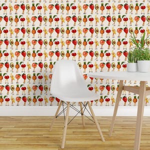 Fruit Wallpaper - Fruit Girls 2.5" By Kellygilleran - Fruit Pin Ups Custom Printed Removable Self Adhesive Wallpaper Roll by Spoonflower