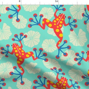 Quirky Frog Fabric - Fun Froggy With Big Feet Quirky Amphibian By Unblinkstudio-By-Jackietaha - Cotton Fabric By The Yard With Spoonflower