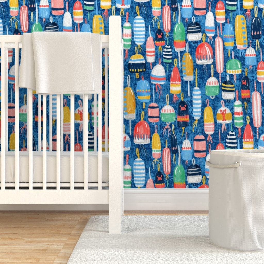 Nautical Buoy Wallpaper Lobster Buoys Maximalism 14 by - Etsy