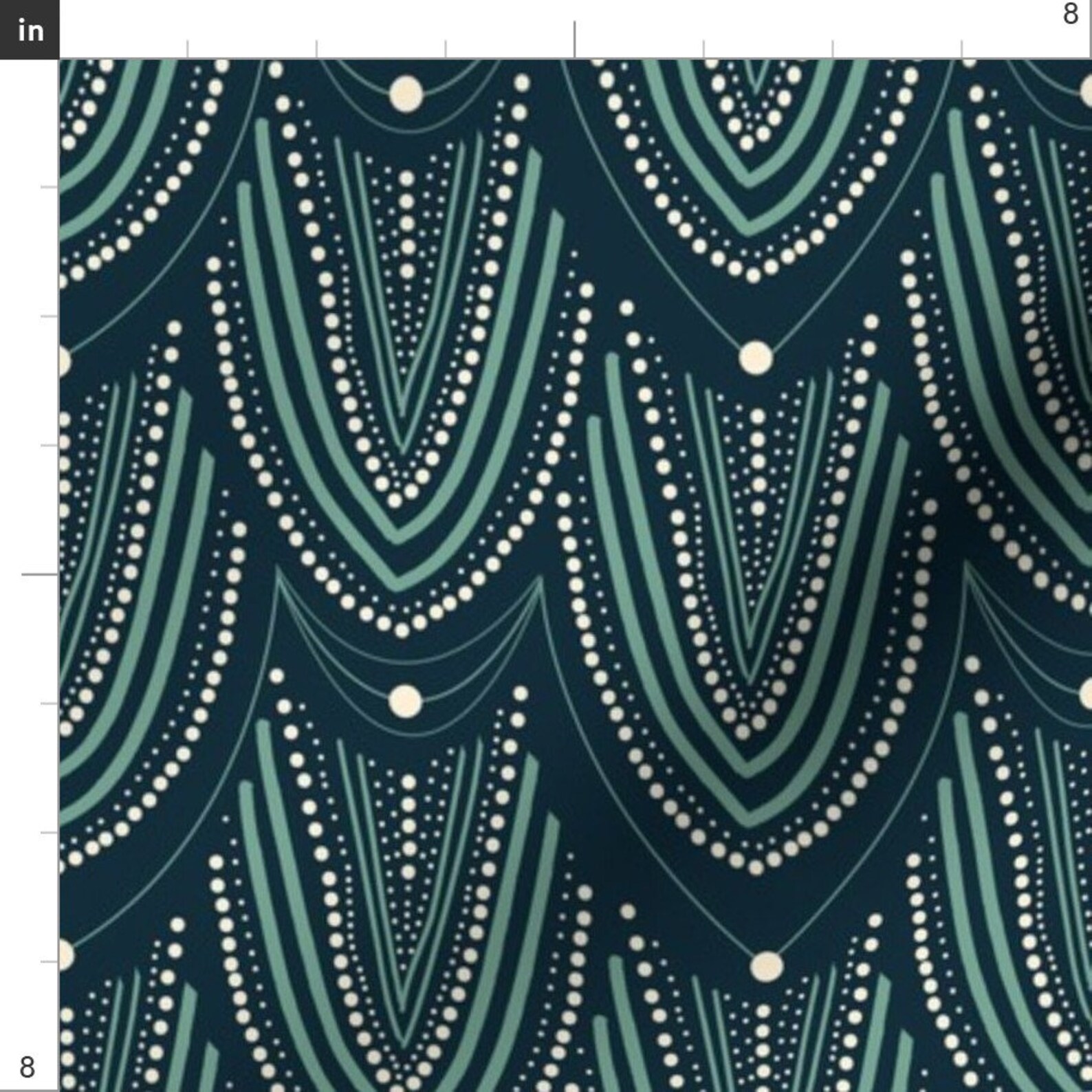 Art Deco Fabric 1920s Beading by Megdig Design Pointillism Etsy