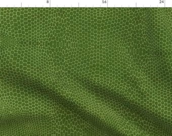 Dinosaurs Green Skin Pattern Fabric - Dino Skin {Bright Green} By Katherine Quinn - Dinosaurs Cotton Fabric By The Yard With Spoonflower