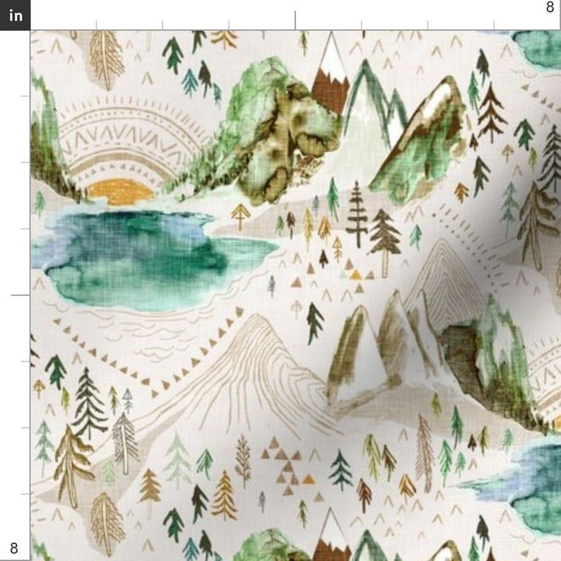 Mountain Fabric - Valley of the Sun by Nouveau Bohemian - Mountain ...