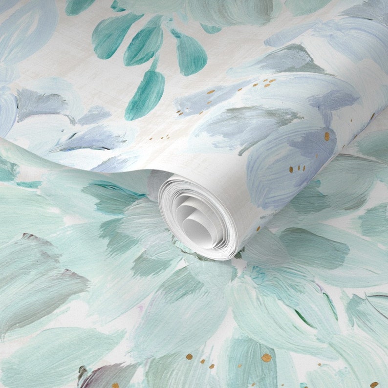 Succulent Wallpaper succulent Rosettes Cool Pastels by - Etsy