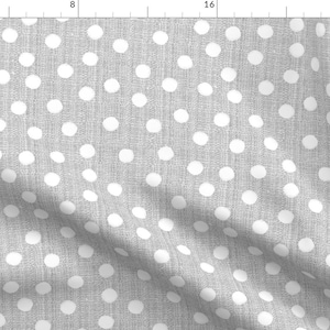 Gray and White Dot Fabric - Snowballs-Polka Dots-Gray By Ottomanbrim - Gray Dotted Nursery Decor Cotton Fabric By The Yard With Spoonflower