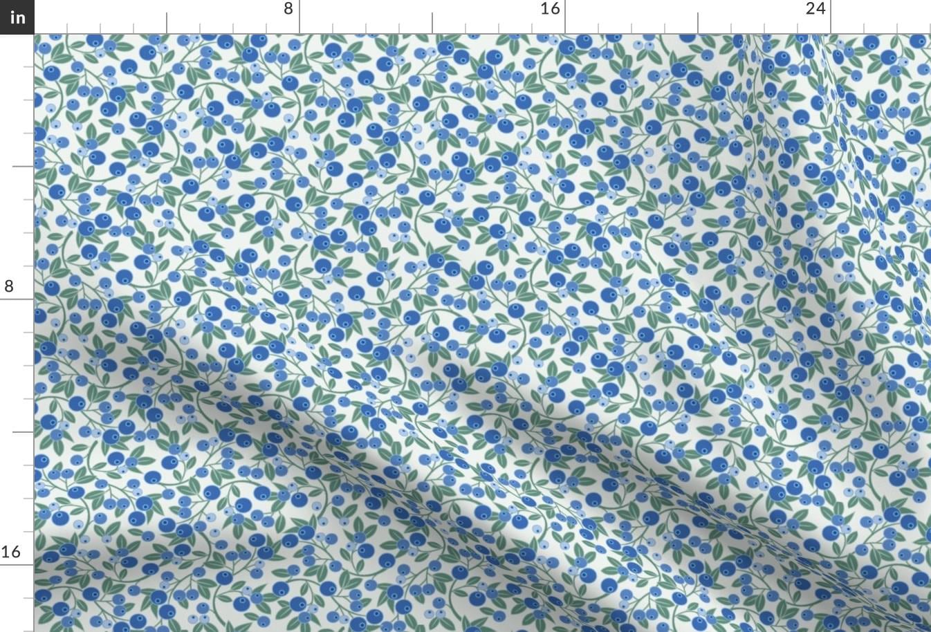 Blueberries Fabric - Blueberry Sprig By Cindylindgren- Blueberries Summer Fruit Farm Kitchen Food Cotton Fabric By The Yard With Spoonflower