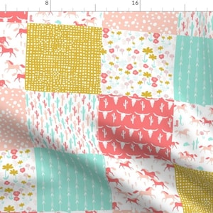 Horses Fabric - Wholecloth Cheater Quilt Horses Skulls Arrows By Andrea Lauren - Horses Cheater Cotton Fabric By The Yard With Spoonflower