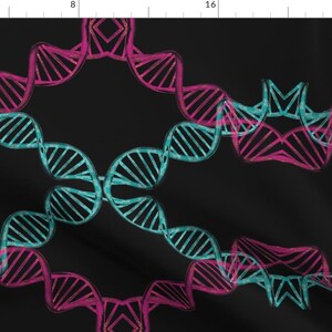 Dna Crisscross Fabric - Dna Candy By Snork - Science DNA Double Helix Black Teal Pink Argyle Geo Cotton Fabric By The Yard With Spoonflower