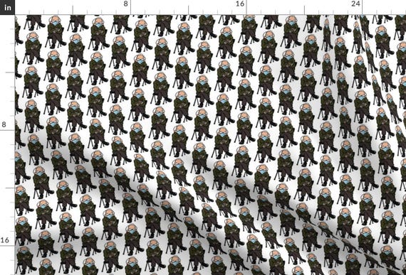 Vermont Senator Fabric - Old Man Mood By Kindermama - Inauguration Mittens Democratic Socialist Cotton Fabric By The Yard With Spoonflower