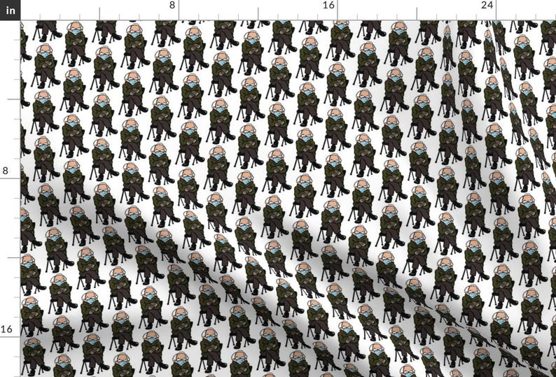 Vermont Senator Fabric - Old Man Mood By Kindermama - Inauguration Mittens Democratic Socialist Cotton Fabric By The Yard With Spoonflower image 1