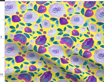 Summer Buds Fabric - Indy Bloom Purple Blossom By Indybloomdesign - Baby Girl Summer Florals Cotton Fabric By The Yard With Spoonflower