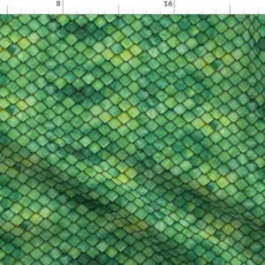 Green Scales Fabric - Dragon Scales - Green By Littlearrowdesign - Green Dragon Scales Fantasy Cotton Fabric By The Yard With Spoonflower