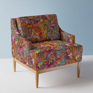 Tela de tapicería psicodélica jaspeada - Terrain de keweenawchris - Tela colorida con remolinos y vitrales de mapas cortada a medida con Spoonflower