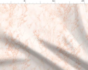 Peachy Marble Fabric - Marble - Coral White By Kimsa - Marble Pink Peach Pastel Modern Home Decor Cotton Fabric By The Yard With Spoonflower
