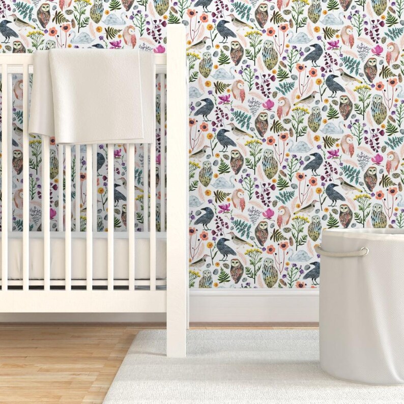 Birds Wallpaper - Lucid Dreams Miss Mystic - Large By Zoe Ingram - Bird Custom Printed Removable Self Adhesive Wallpaper Roll by Spoonflower image 6