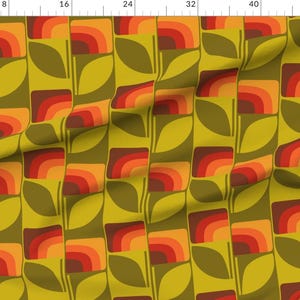 Retro Fabric - Retro Geometric Florals by carol_freire_art - Geometric Florals Abstract Modern Mcm 70s Fabric by the Yard by Spoonflower image 2