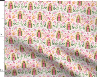 Catholic Fabric - Our Lady Of Guadalupe by tabitharow - Virgin Mary Our Lady Mother Of God Virgen Maria Fabric by the Yard by Spoonflower