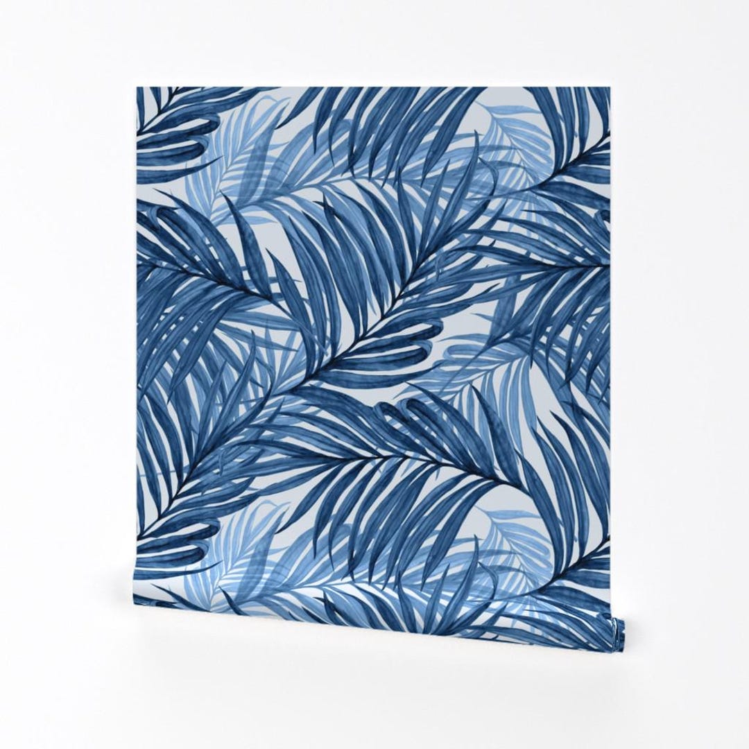 Palm Frond Removable Peel and Stick Wallpaper - Tropical Coastal Beach ...