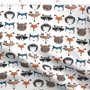 Forest Animal Fabric - Woodland Creatures By Bluebirdcoop - Gender Neutral Nursery Decor Cotton Fabric By The Yard With Spoonflower
