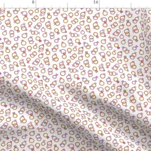 Wedding Fabric - Shiny Diamond Rings By Stolenpencil - Wedding Rings Diamond Gemstone Gold Heart Cotton Fabric By The Yard With Spoonflower