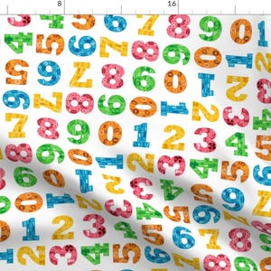 Numbers Fabric - Numbers By Elizabethw - Back to School Math Class Decor Cotton Fabric By The Yard With Spoonflower