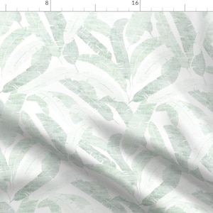 Tropical Fabric - Banana Leaf Light by holli_zollinger - Botanical Watercolor Palm Banana Leaf Pastel Fabric by the Yard by Spoonflower image 1