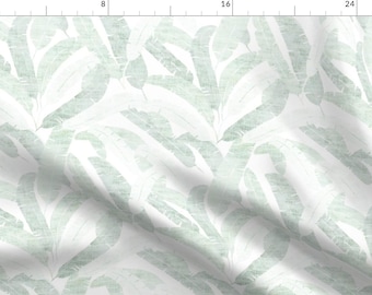 Tropical Fabric - Banana Leaf Light by holli_zollinger -  Botanical Watercolor Palm Banana Leaf Pastel Fabric by the Yard by Spoonflower
