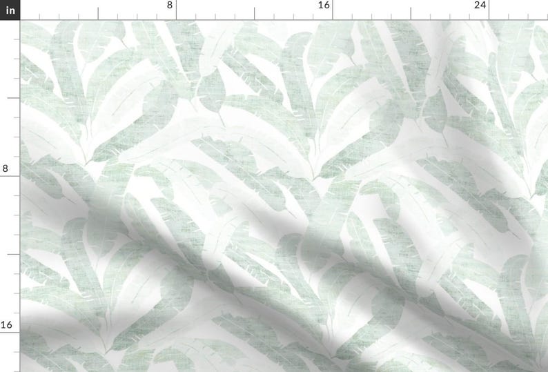 Tropical Fabric - Banana Leaf Light by holli_zollinger - Botanical Watercolor Palm Banana Leaf Pastel Fabric by the Yard by Spoonflower image 1
