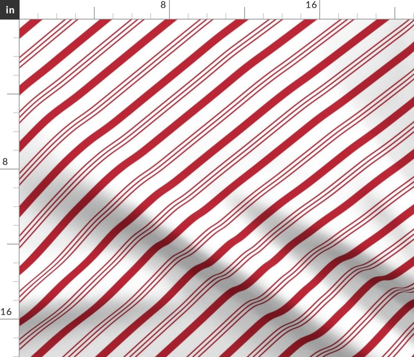 Candy Canes Fabric Stripes Red on White by Littlearrowdesign Etsy