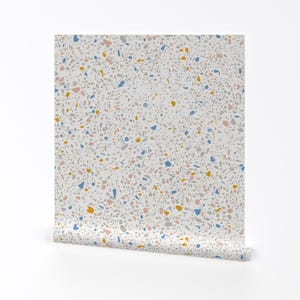 Neutral Terrazzo Wallpaper - Terrazzo Light By Louisemargaret - Blush Mauve Terrazzo Removable Self Adhesive Wallpaper Roll by Spoonflower