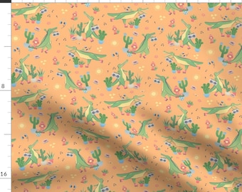 Party Alligator Apparel Fabric - Bennys Day Off by kimmydeestudio - Dancing Music Fun Jungle Summer Crocodile Clothing Fabric by Spoonflower