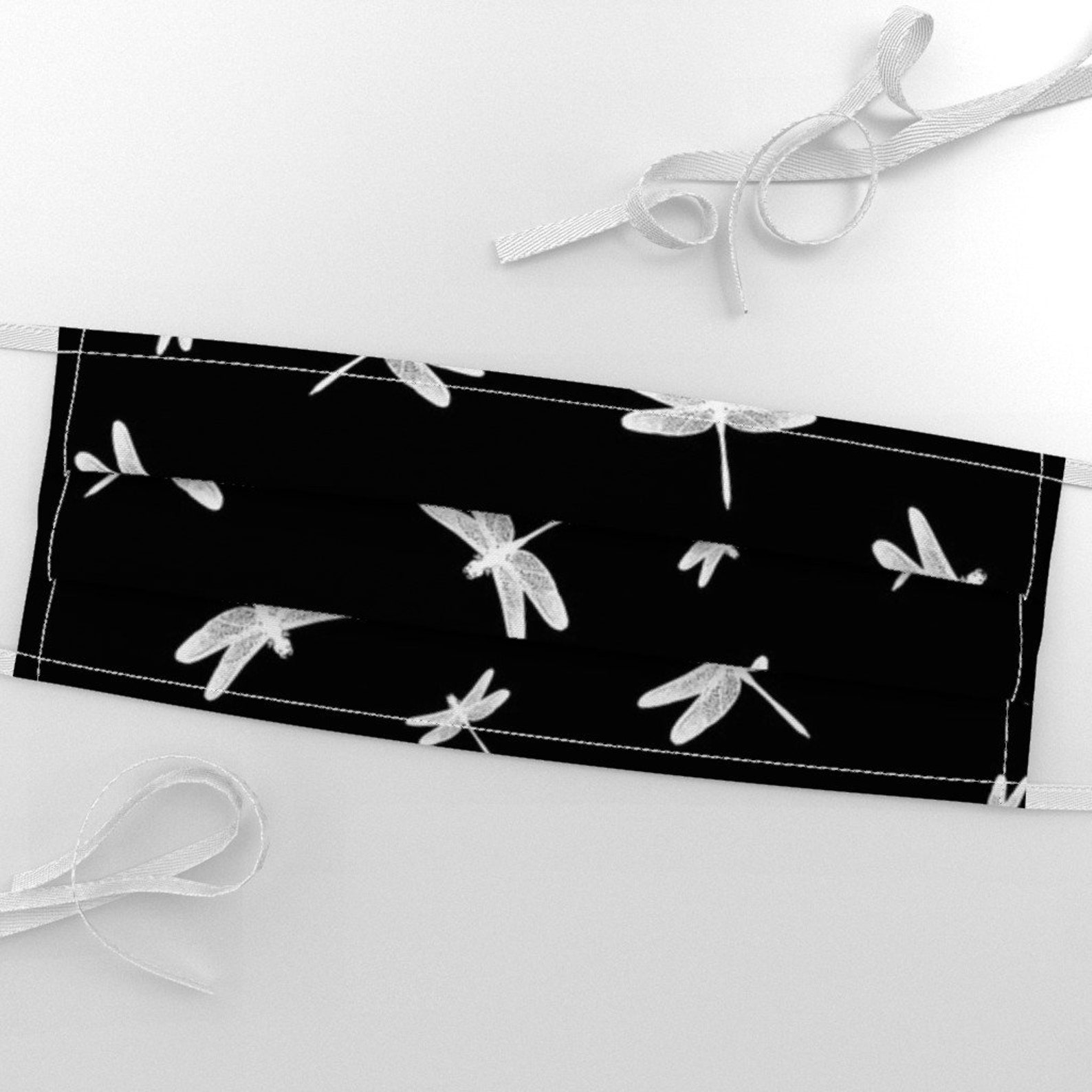 Dragonflies Fabric Dancing Dragonflies Monochrome Minimal Etsy
