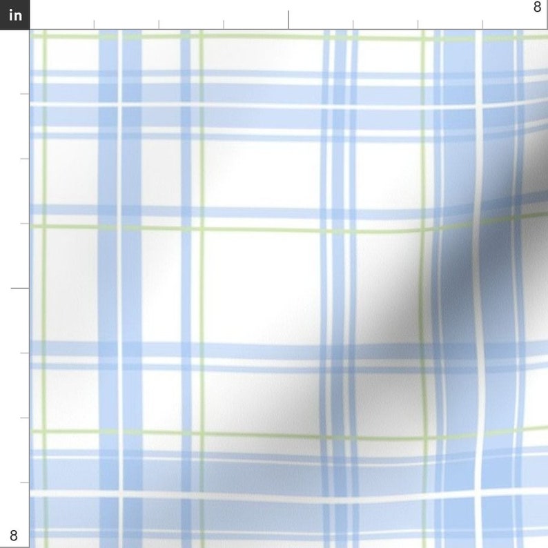 Tartan Fabric Lotte Tartan In Blueberry By Lilyoake Tartan Light Baby Blue and White Plaid Cotton Fabric By The Yard With Spoonflower image 2