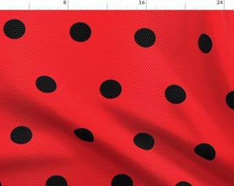 Ladybug Fabric - Ladybug Pattern Fabric By Lightningandlace - Ladybird Costume Big Polka Dot Cotton Fabric By The Yard With Spoonflower