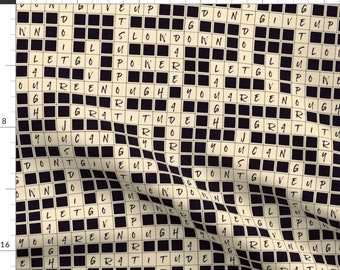 Affirmation Crossword Puzzle Fabric - Crosswords Affirmations By Patternlady - Affirmation Cotton Fabric By The Yard With Spoonflower