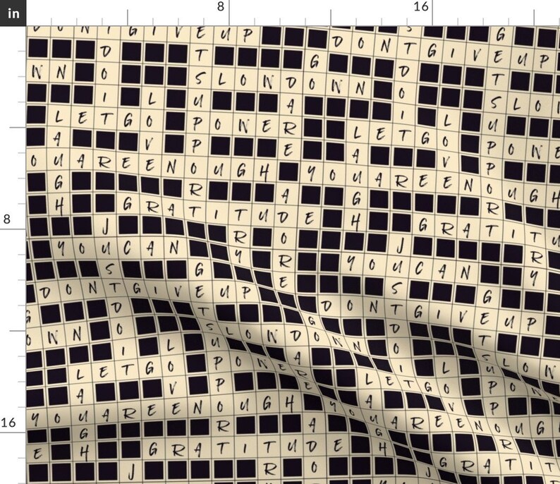 Affirmation Crossword Puzzle Fabric Crosswords Affirmations Etsy