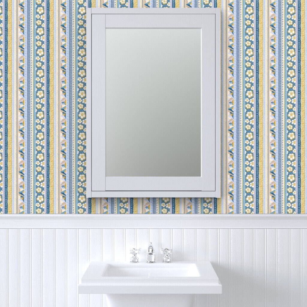 Floral Stripe Wallpaper Blue Yellow Removable Self Adhesive Wallpaper Roll by Spoonflower Patchwork Stripe And Stitches By Heidi-Abeline Floral Stripe Wallpaper Blue Yellow Removable Self Adhesive Wallpaper Roll by Spoonflower Patchwork Stripe And Stitches By Heidi-Abeline