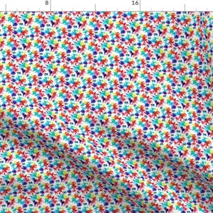 Splatter Fabric - (Micro Scale) Autism Awareness Splatter Fabric By Littlearrowdesign - Splatter Cotton Fabric By The Yard With Spoonflower