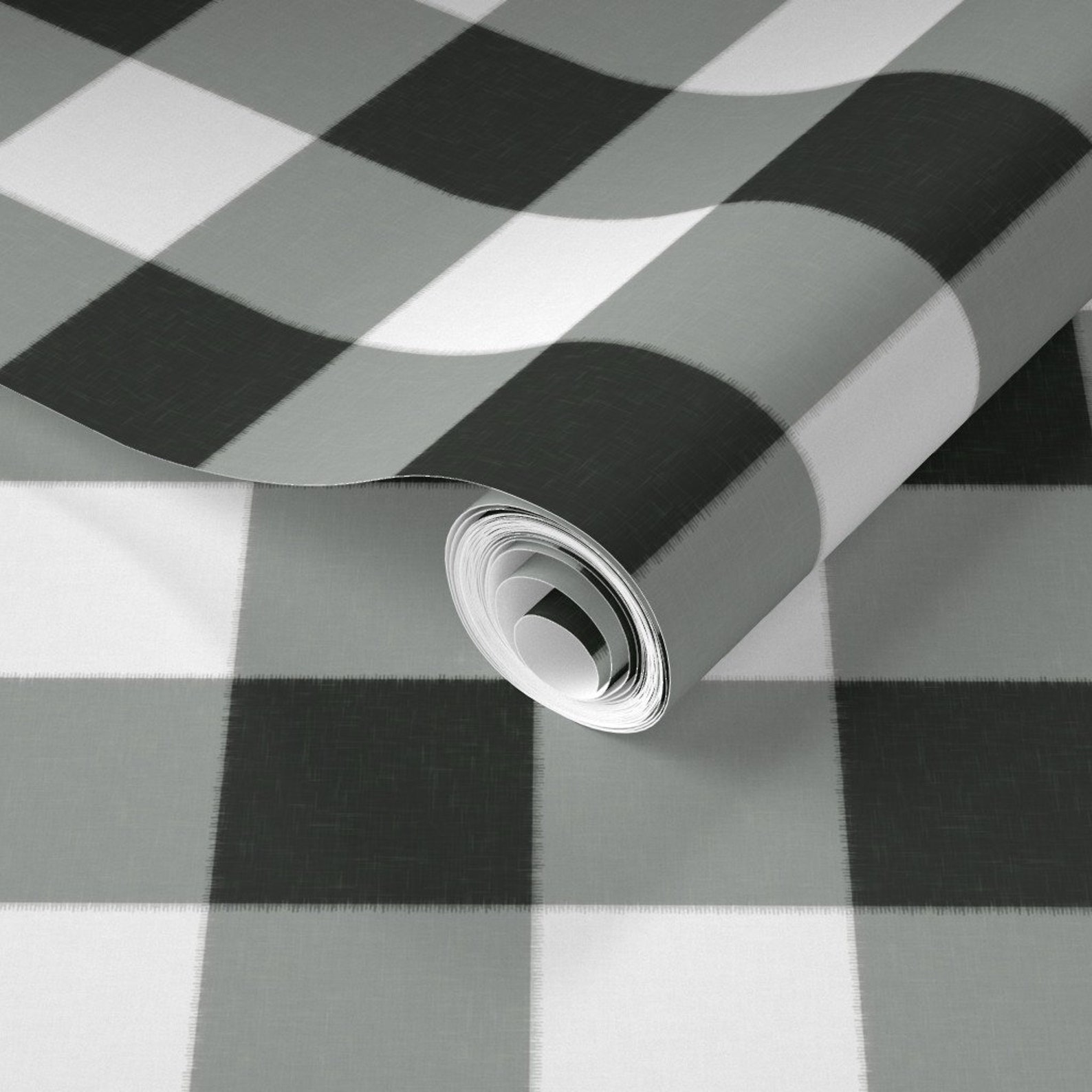 Black and White Plaid Wallpaper Buffalo Check in Black by - Etsy