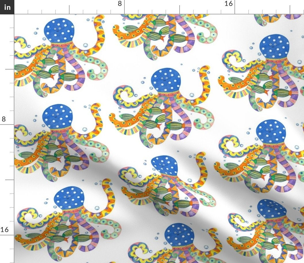 Friendly Octopus Fabric Octopus by Etsy