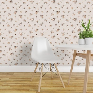 Cottagecore Peel and Stick Wallpaper - Watercolor Ditsy Floral Dollhouse - Removable Wall Decor Art - Scattered Floral Small by lr-studio