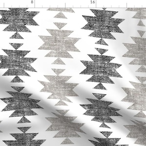 Aztec Fabric - Modern Aztec By Littlearrowdesign - Aztec Neutral Gray Charcoal White Geometric Cotton Fabric By The Yard With Spoonflower