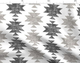 Aztec Fabric - Modern Aztec By Littlearrowdesign - Aztec Neutral Gray Charcoal White Geometric Cotton Fabric By The Yard With Spoonflower