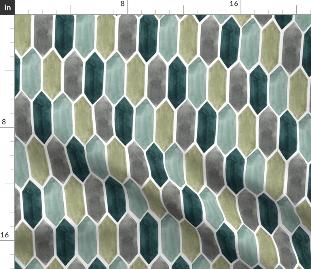 Abstract Hex Decor Fabric Stretch Hex by Bluebirdcoop - Etsy