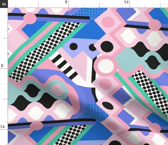 90s Fabric - Fresh Princess By Taranealart - 90s Bubblegum 90’S Geometric Abstract Throwback Cotton Fabric By The Yard With Spoonflower